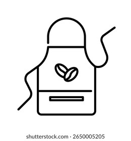 avental ícone. avental, uniforme, cozinhar, café, barista, vestuário, proteção, vestuário de trabalho. Ilustração de ícone de vetor