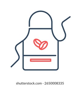 avental ícone. avental, uniforme, cozinhar, café, barista, vestuário, proteção, vestuário de trabalho. Ilustração de ícone de vetor