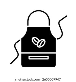 avental ícone. avental, uniforme, cozinhar, café, barista, vestuário, proteção, vestuário de trabalho. Ilustração de ícone de vetor