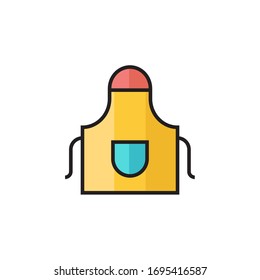 Icono de apron ilustración vectorial relleno diseño de estilo de esquema. aislado sobre fondo blanco