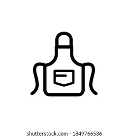 apron icon, vector, line art design editable stroke