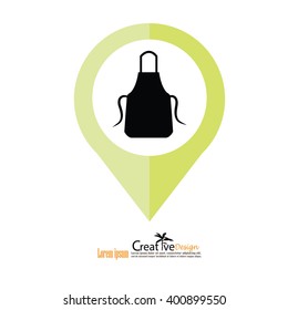 apron icon.apron.Kitchen apron. Vector illustration.