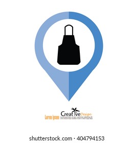 apron icon.apron.Kitchen apron. Vector illustration.