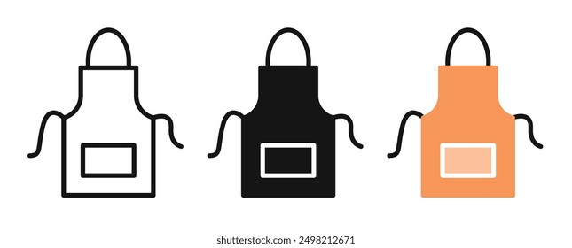 Apron iconicon vector collection in outlined and solid style