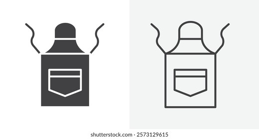 Apron icons. flat and line style set