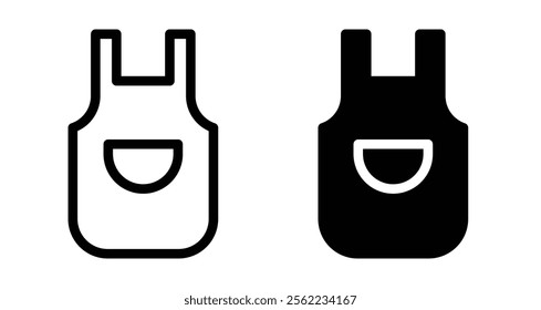 Apron Icons pack in outlined and flat versions