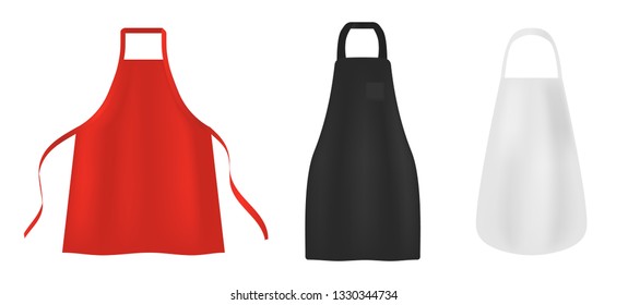 Apron icons set. Realistic set of apron vector icons for web design isolated on white background