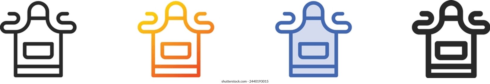 apron icon.Thin Linear, Gradient, Blue Stroke and bold Style Design Isolated On White Background