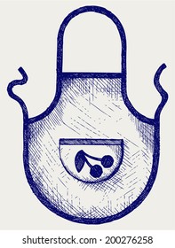 Apron for the kitchen. Doodle style