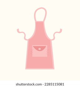Apron, kitchen. apron, for the garden. Pink apron. Vector illustration in cartoon style