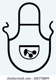 Apron for the kitchen. Image isolated on blue background