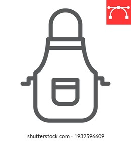 Apron line icon, cook and culinary, kitchen apron vector icon, vector graphics, editable stroke outline sign, eps 10