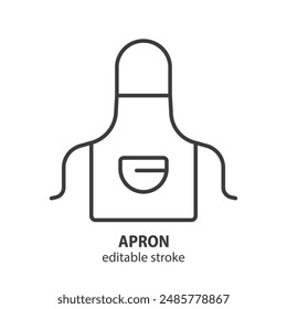 Apron line icon. Cooking vector illustration. Editable stroke.
