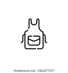 Icono de línea Apron aislado en fondo blanco