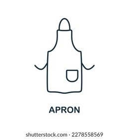 Icono de la línea Apron. Icono monocromo simple del contorno de Apron para plantillas, diseño web e infografías