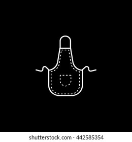 Apron Line Icon On Black Background