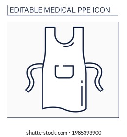 Apron line icon. Personal protective equipment. Special equipment for surgeons. Medical PPE concept. Isolated vector illustration. Editable stroke