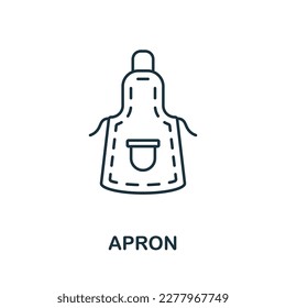 Icono de la línea Apron. Elemento sencillo de la colección de cocina. Icono de esquema Apron creativo para diseño web, plantillas, infografías y más