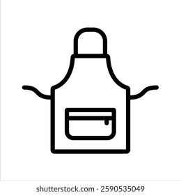 Apron Line Vector Illustration On White Background.