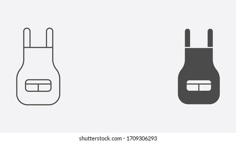 Apron outline and filled vector icon sign symbol