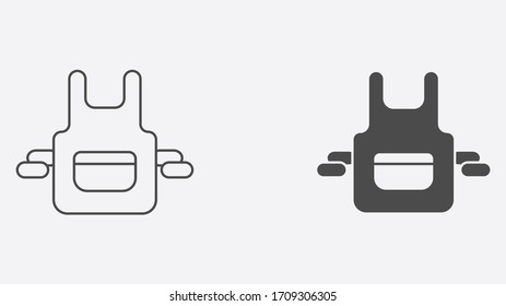 Apron outline and filled vector icon sign symbol