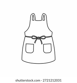 Icono de contorno de delantal cocina cocina ropa protectora ilustración