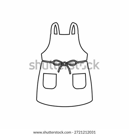 Apron outline icon kitchen cooking protective garment illustration