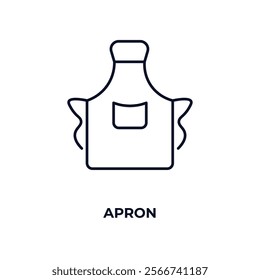 apron outline icon. Linear vector from kitchen concept. Thin line apron icon isolated on white background