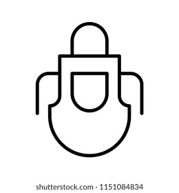 Apron outline vector icon.