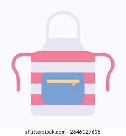 Apron Printed American Flag, Fourth Of July Icon, Vector Style Flat Icon. 