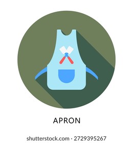 Delantal Redondeado Icono De Color Plano, Mini Ilustración Relacionada Con La Comida, Gastronomía. Uso Para El Concepto Moderno, Ui, Web Ux Y Desarrollo De App.