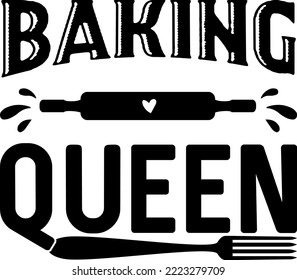 Apron saying print design. Kitchen towels, cooking, baking, chef, funny quote phrase text lettering calligraphy vector. Vintage retro Kitchen decor. baking queen