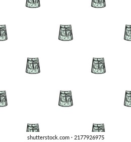 Patrón sin costuras grabado en corto de Apron. El chef se encarga de trabajar en el restaurante de cocina o en la cafetería. Esbozar textura para tela, papel pintado, textil, papel impreso, papel envolvente. Ilustración vectorial.