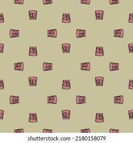 Patrón sin costuras grabado en corto de Apron. El chef se encarga de trabajar en el restaurante de cocina o en la cafetería. Esbozar textura para tela, papel pintado, textil, papel impreso, papel envolvente. Ilustración vectorial.