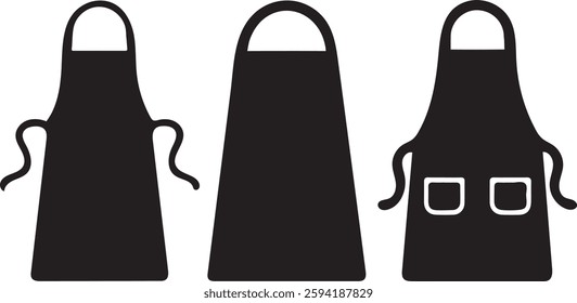 Apron silhouette bundle icon design