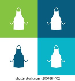 Silhouette Apron Flat cuatro colores mínimo conjunto de iconos