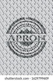 Apron silver color emblem or badge. Scales pattern. Vector Illustration. Detailed.