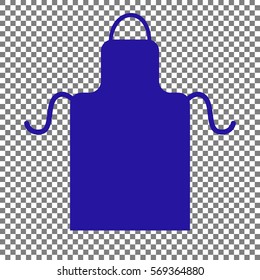 Apron simple sign. Blue icon on transparent background.