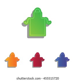 Apron simple sign. Colorfull applique icons set.