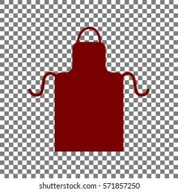 Apron simple sign. Maroon icon on transparent background.