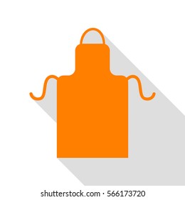 Apron simple sign. Orange icon with flat style shadow path.