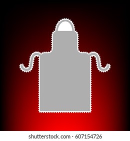 Apron simple sign. Postage stam or old photo style on red-black gradient background.
