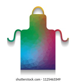 Apron simple sign. Vector. Colorful icon with bright texture of mosaic with soft shadow on white background. Isolated.