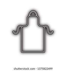 Apron simple sign. Vector. Double contour black icon with soft shadow at white background. Isolated.