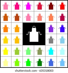Apron simple sign. Vector. Felt-pen 33 colorful icons at white and black backgrounds. Colorfull.
