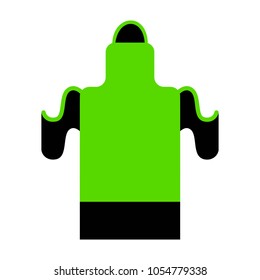 Apron simple sign. Vector. Green 3d icon with black side on white background. Isolated.