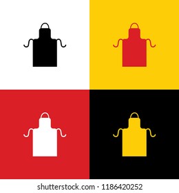 Apron simple sign. Vector. Icons of german flag on corresponding colors as background.