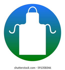 Apron simple sign. Vector. White icon in bluish circle on white background. Isolated.
