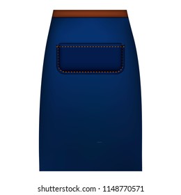 Apron skirt mockup. Realistic illustration of apron skirt vector mockup for web design isolated on white background