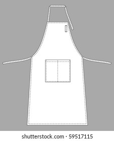 Apron of a squared shape with outsets and pockets